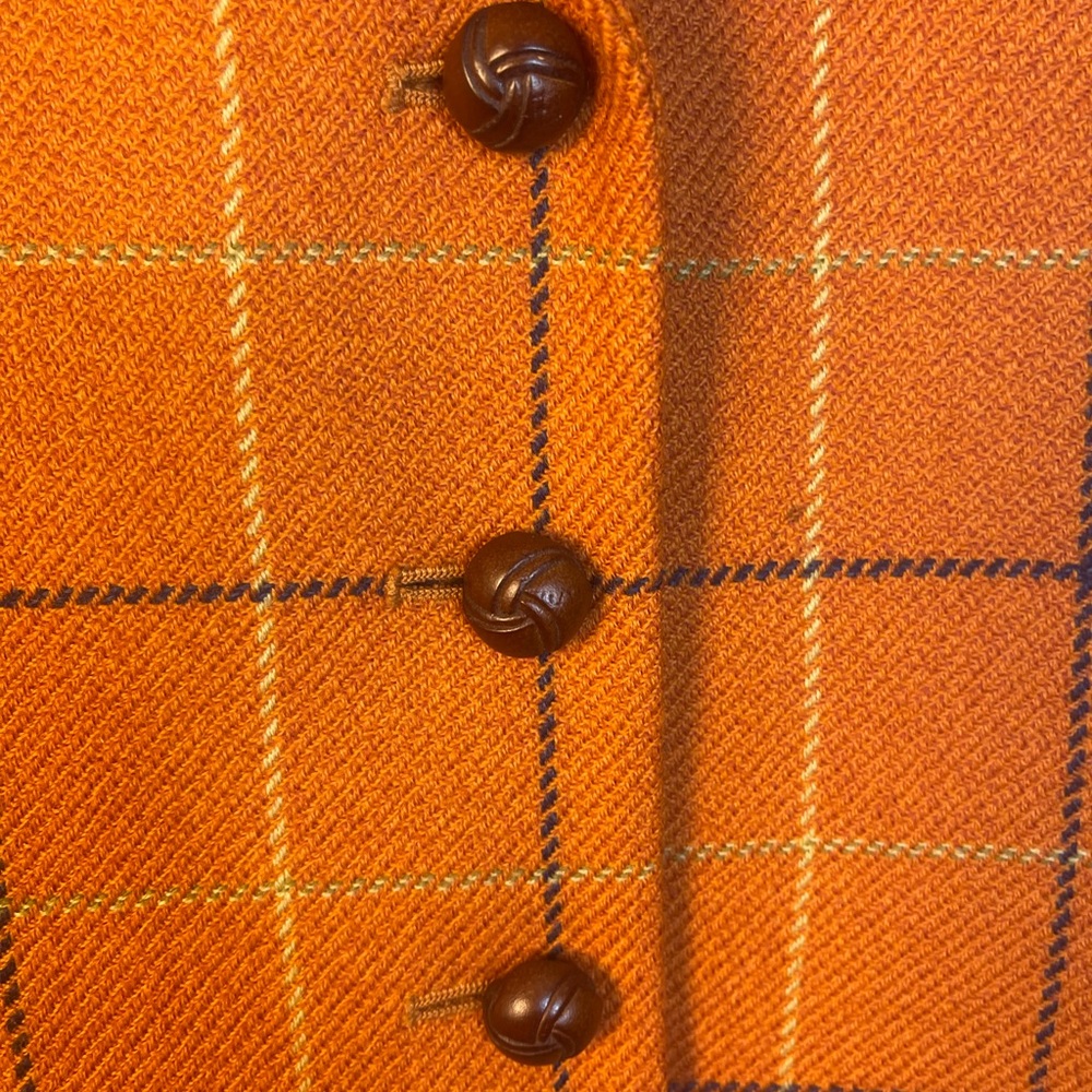 Burberry Orange Checkered Blazer - Picture 6 of 16